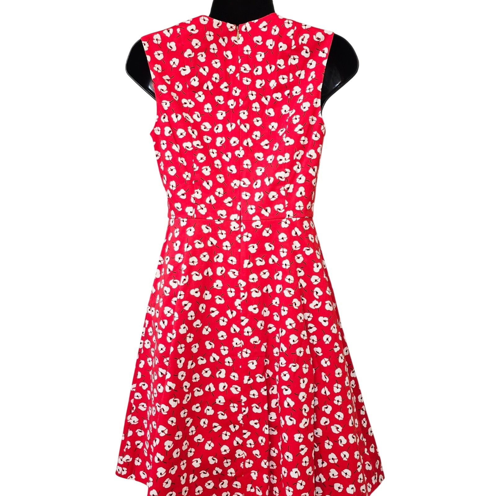Nwt Draper James Love Circle Dress Lipstick Red Multi Floral V-Neck Drw0479 — image 4 of 8